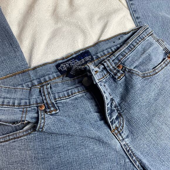 TYTE‎ Lightwash Blue Straight Leg Lowrise Jeans Vintage Y2K 7 Juniors - Picture 3 of 6